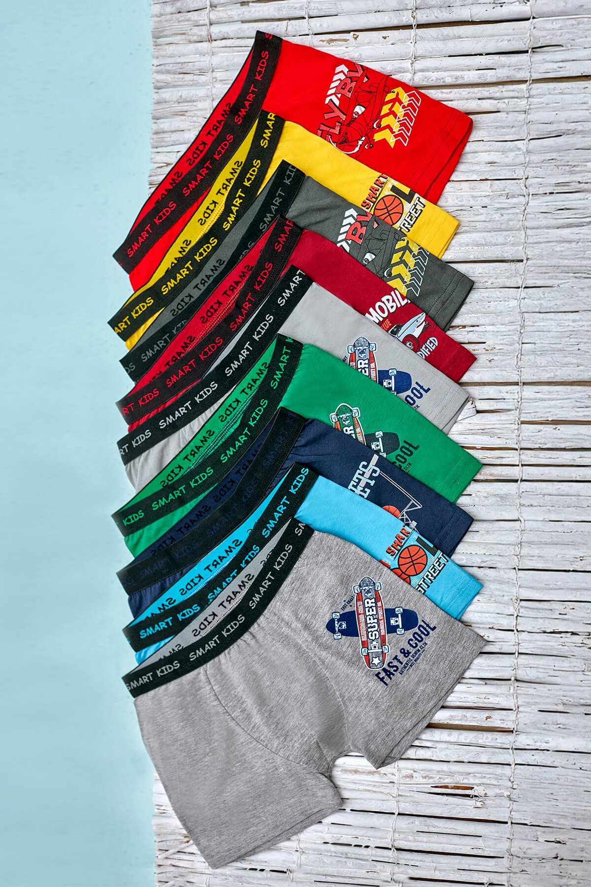 9er Set Bequeme Jungen-Boxershorts aus Modal-Baumwoll-Mix