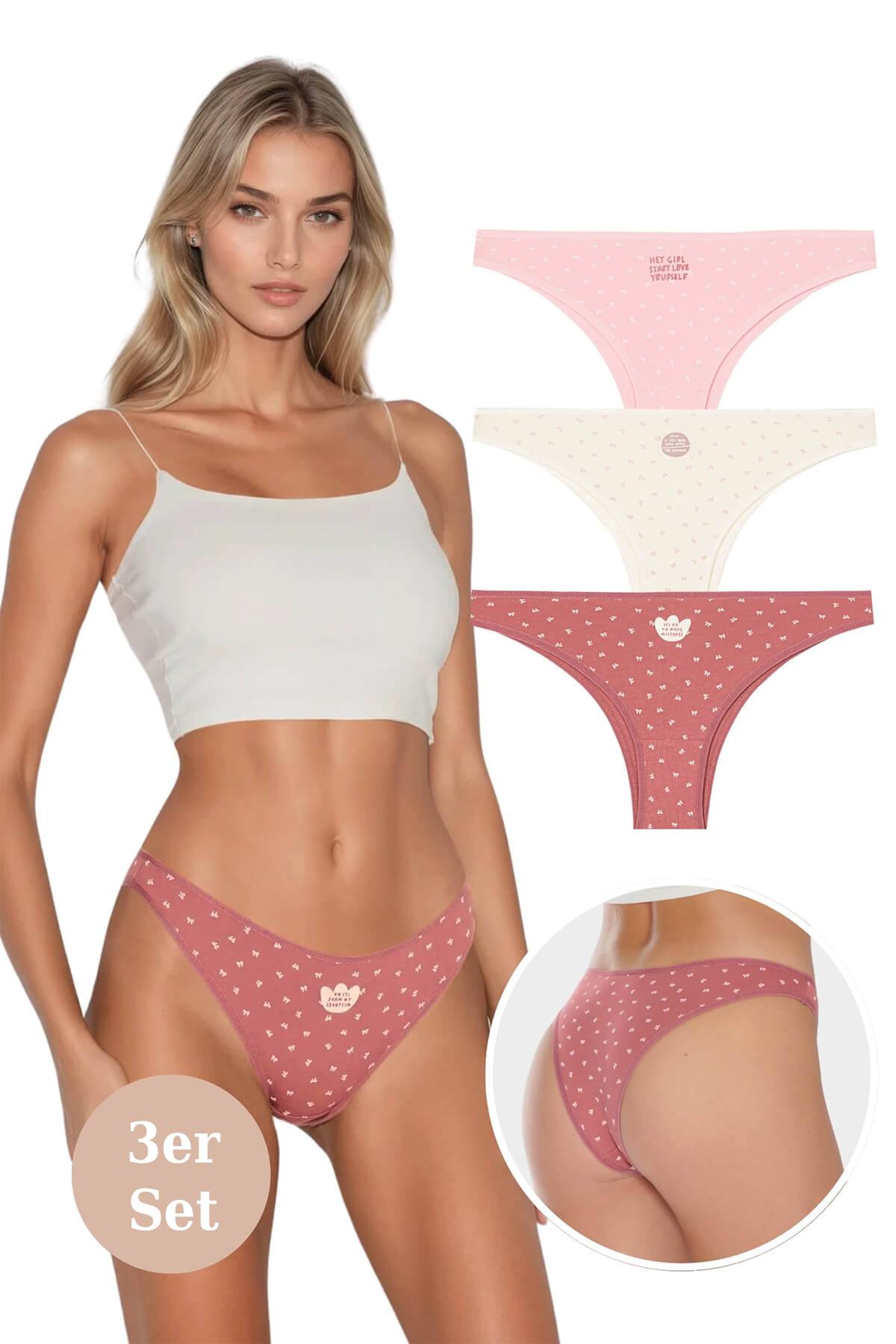 Brazilian-Damen-Slip im 3er-Pack – feminin, bequem, stilvoll