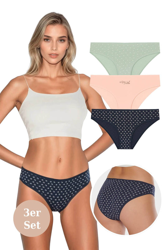 3er-Set Damen-Slips aus Baumwolle – weich, atmungsaktiv, bequem