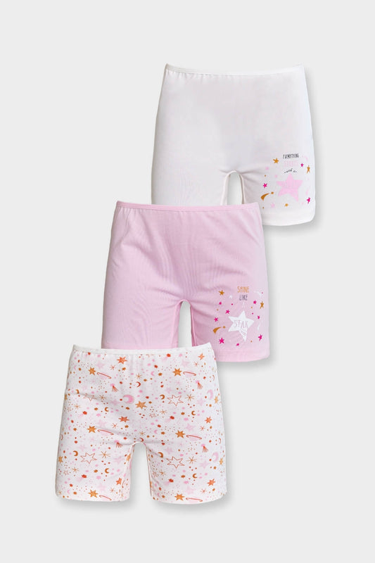 3er Set Bequeme Mädchen-Boxershorts aus Baumwoll-Stretch