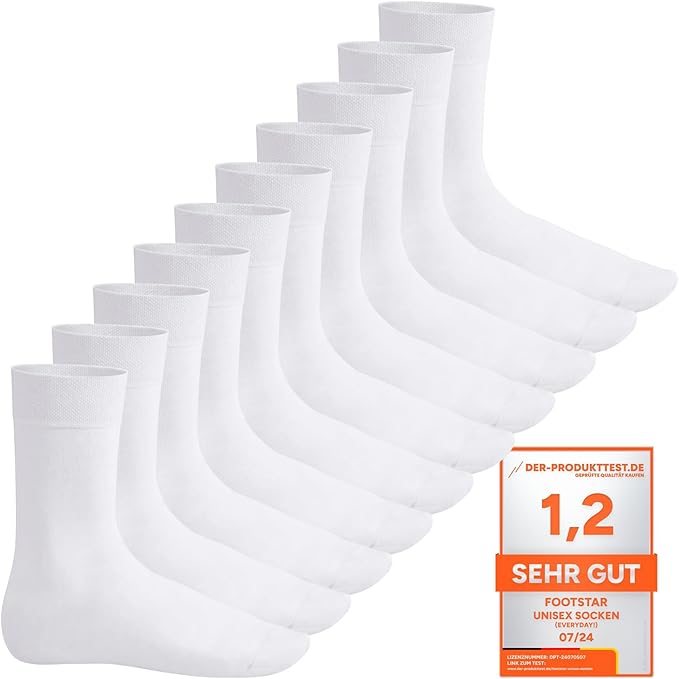 Damen und Herren Socken mit Baumwolle Basic Socken - 10 PAAR