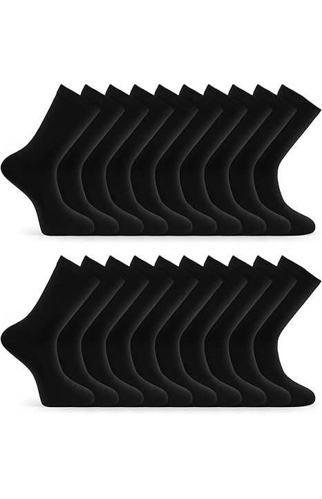 Basic Treasure 20 Paar Socken Herren, Baumwollsocken Schwarz oder Blau, Atmungsaktive Herrensocken