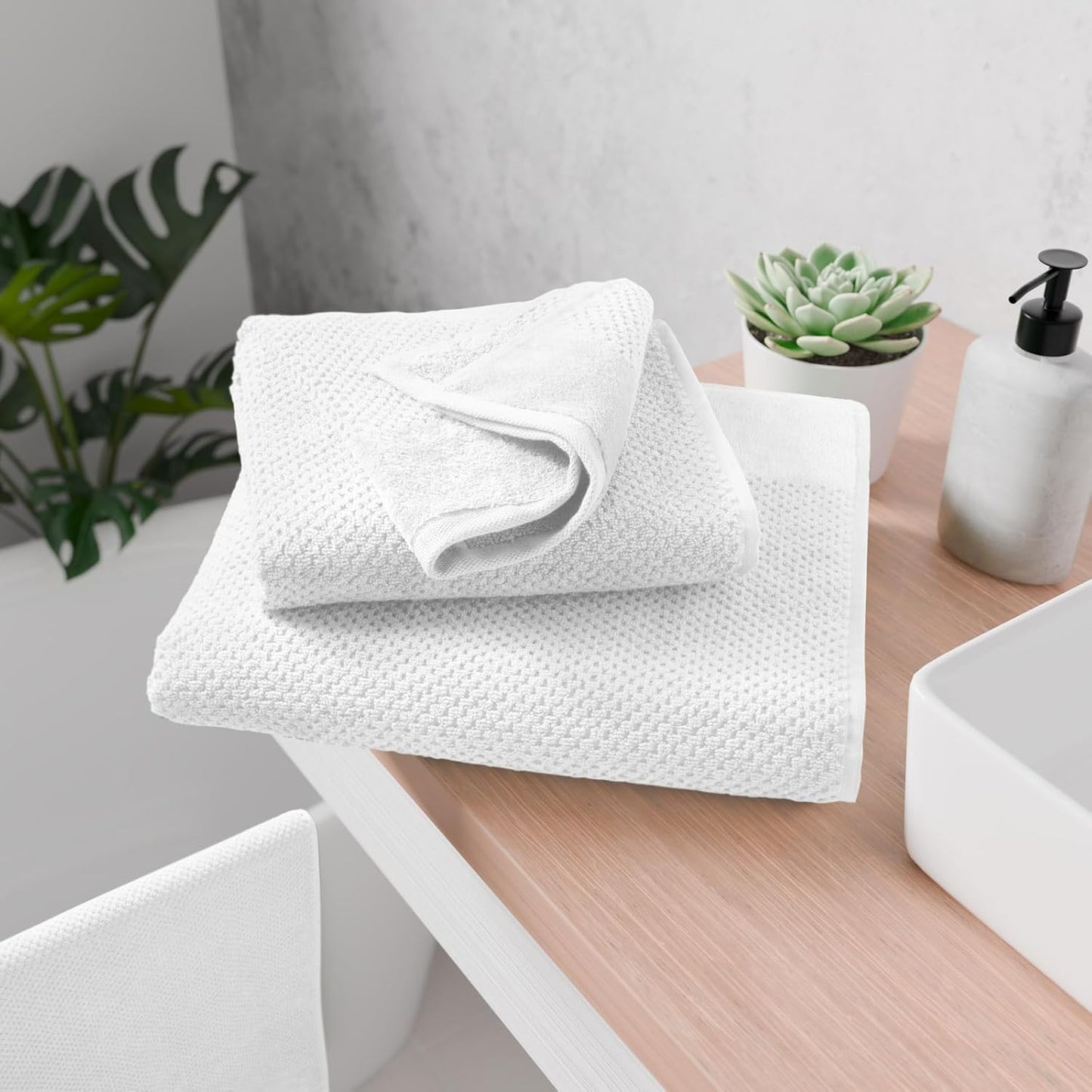 Handtücher Set aus 100% Baumwolle, saugstark und weich - 2X Badetuch (70x140 cm) 4X Handtuch (50x100cm) 4X Gästetuch (30x50 cm) 2X Waschlappen (16x21 cm) - 12.TLG