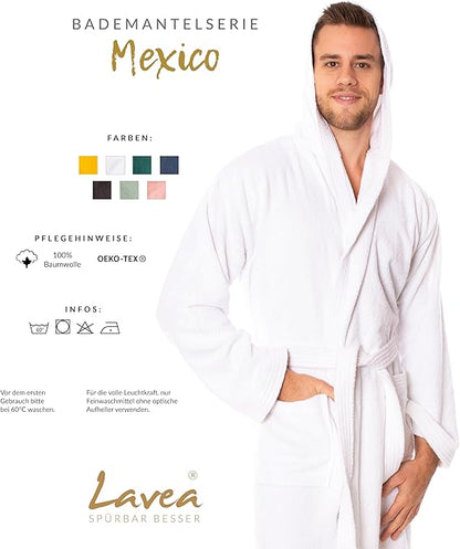 Luxuriöser Bademantel mit Kapuze, 100% Baumwolle, Weich & Saugstark - Ideal für Spa & Zuhause, Unisex Design