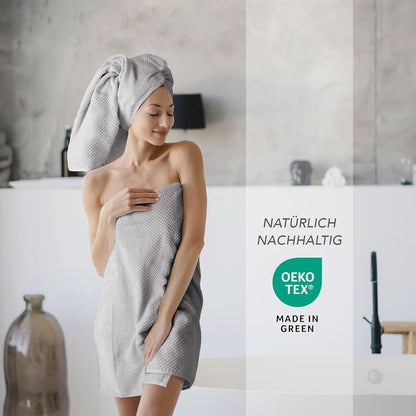 Handtücher Set aus 100% Baumwolle, saugstark und weich - 2X Badetuch (70x140 cm) 4X Handtuch (50x100cm) 4X Gästetuch (30x50 cm) 2X Waschlappen (16x21 cm) - 12.TLG