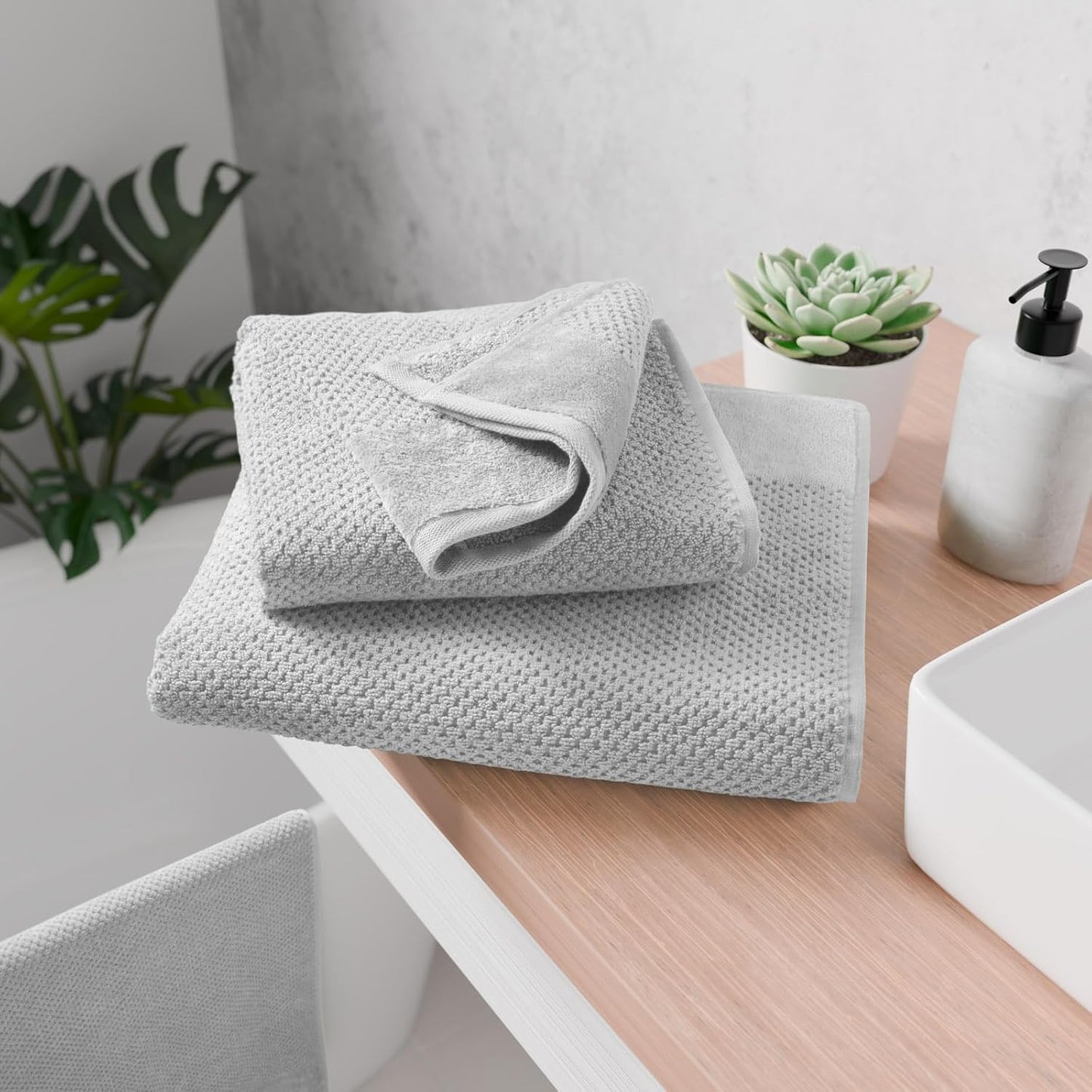 Handtücher Set aus 100% Baumwolle, saugstark und weich - 2X Badetuch (70x140 cm) 4X Handtuch (50x100cm) 4X Gästetuch (30x50 cm) 2X Waschlappen (16x21 cm) - 12.TLG