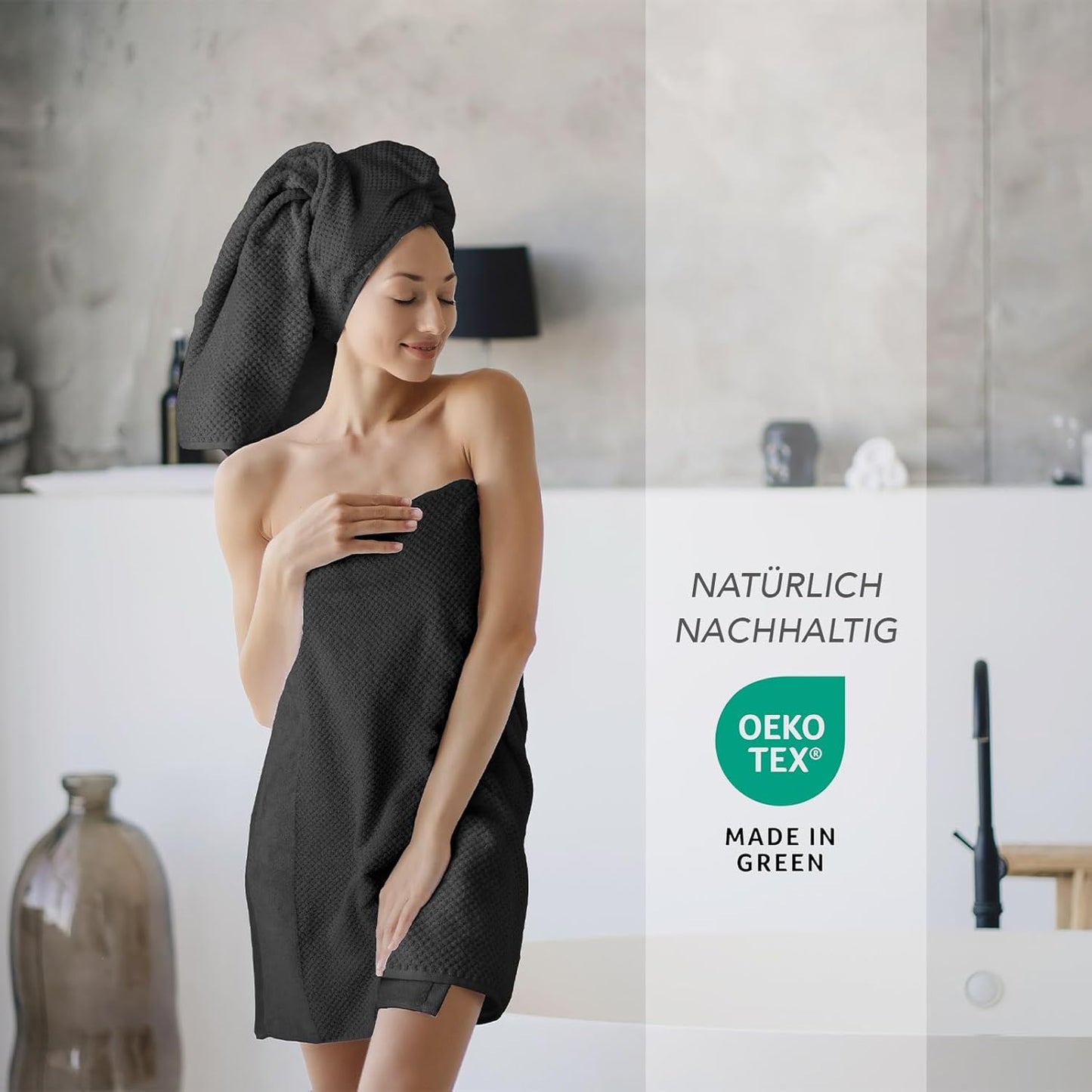 Handtücher Set aus 100% Baumwolle, saugstark und weich - 2X Badetuch (70x140 cm) 4X Handtuch (50x100cm) 4X Gästetuch (30x50 cm) 2X Waschlappen (16x21 cm) - 12.TLG