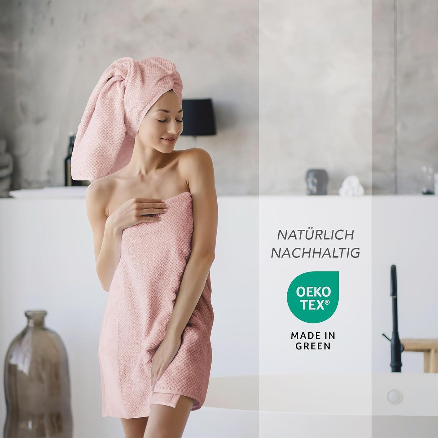 Handtücher Set aus 100% Baumwolle, saugstark und weich - 2X Badetuch (70x140 cm) 4X Handtuch (50x100cm) 4X Gästetuch (30x50 cm) 2X Waschlappen (16x21 cm) - 12.TLG