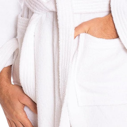 Luxuriöser Bademantel mit Kapuze, 100% Baumwolle, Weich & Saugstark - Ideal für Spa & Zuhause, Unisex Design