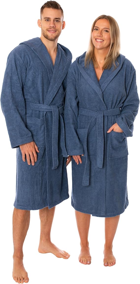 Luxuriöser Bademantel mit Kapuze, 100% Baumwolle, Weich & Saugstark - Ideal für Spa & Zuhause, Unisex Design