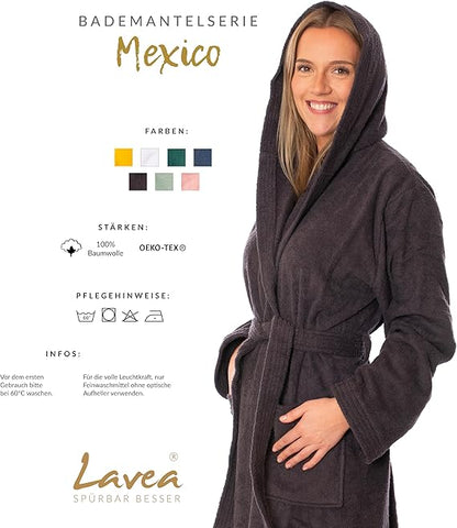 Luxuriöser Bademantel mit Kapuze, 100% Baumwolle, Weich & Saugstark - Ideal für Spa & Zuhause, Unisex Design