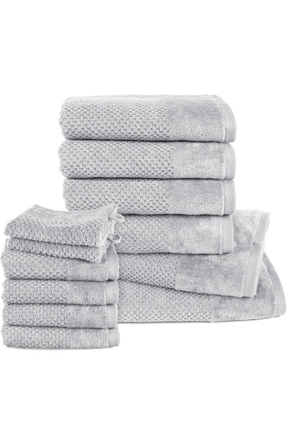 Handtücher Set aus 100% Baumwolle, saugstark und weich - 2X Badetuch (70x140 cm) 4X Handtuch (50x100cm) 4X Gästetuch (30x50 cm) 2X Waschlappen (16x21 cm) - 12.TLG