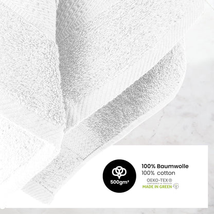 Handtuch Komplett-Set - Frottee-Handtücher mit Aufhängeschlaufe 4X Handtuch, 2X Duschtuch, 2X Gästetuch, 2X Waschhandschuh Öko-Tex Made in Green Zertifiziert - 10er Pack