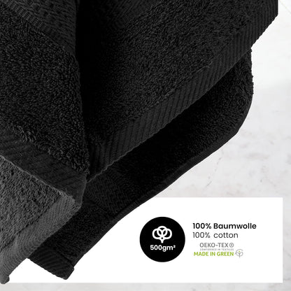 Handtuch Komplett-Set - Frottee-Handtücher mit Aufhängeschlaufe 4X Handtuch, 2X Duschtuch, 2X Gästetuch, 2X Waschhandschuh Öko-Tex Made in Green Zertifiziert - 10er Pack