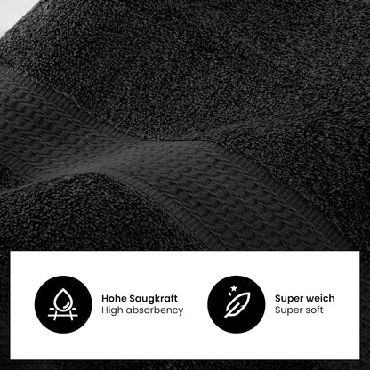 Handtuch Komplett-Set - Frottee-Handtücher mit Aufhängeschlaufe 4X Handtuch, 2X Duschtuch, 2X Gästetuch, 2X Waschhandschuh Öko-Tex Made in Green Zertifiziert - 10er Pack