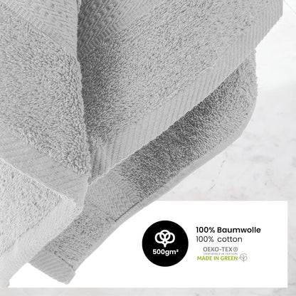 Handtuch Komplett-Set - Frottee-Handtücher mit Aufhängeschlaufe 4X Handtuch, 2X Duschtuch, 2X Gästetuch, 2X Waschhandschuh Öko-Tex Made in Green Zertifiziert - 10er Pack