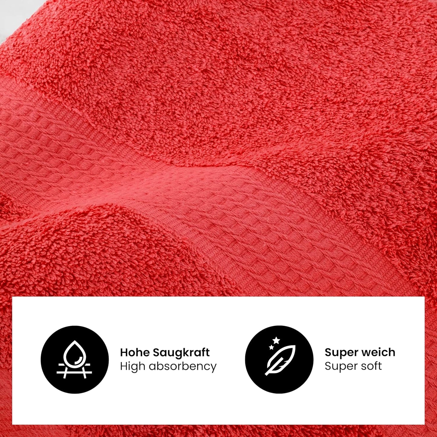 Handtuch Komplett-Set - Frottee-Handtücher mit Aufhängeschlaufe 4X Handtuch, 2X Duschtuch, 2X Gästetuch, 2X Waschhandschuh Öko-Tex Made in Green Zertifiziert - 10er Pack