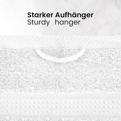 Handtuch Komplett-Set - Frottee-Handtücher mit Aufhängeschlaufe 4X Handtuch, 2X Duschtuch, 2X Gästetuch, 2X Waschhandschuh Öko-Tex Made in Green Zertifiziert - 10er Pack