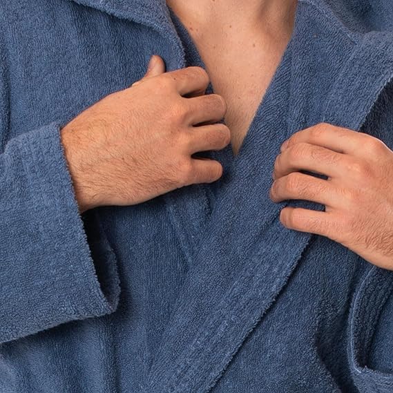 Luxuriöser Bademantel mit Kapuze, 100% Baumwolle, Weich & Saugstark - Ideal für Spa & Zuhause, Unisex Design