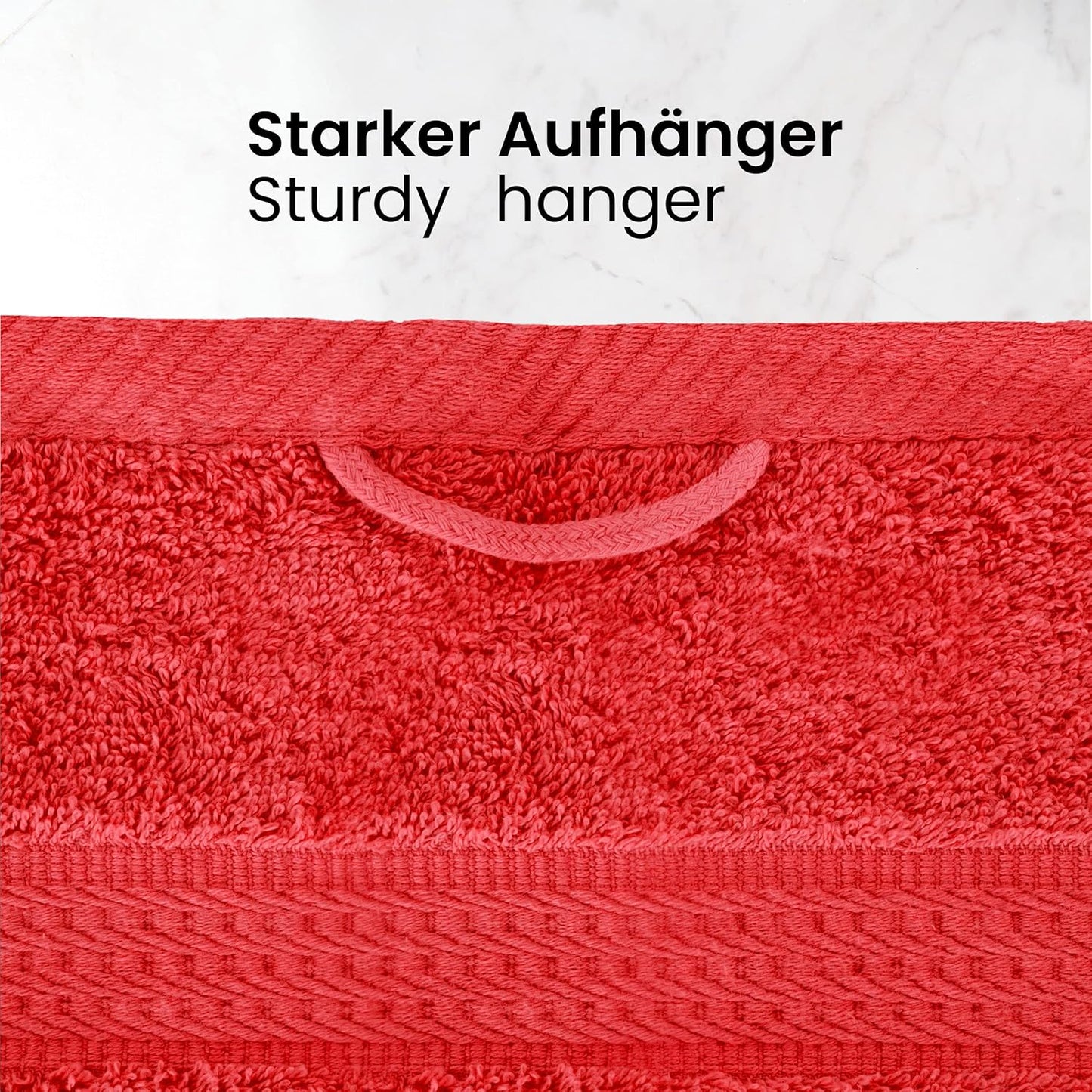 Handtuch Komplett-Set - Frottee-Handtücher mit Aufhängeschlaufe 4X Handtuch, 2X Duschtuch, 2X Gästetuch, 2X Waschhandschuh Öko-Tex Made in Green Zertifiziert - 10er Pack