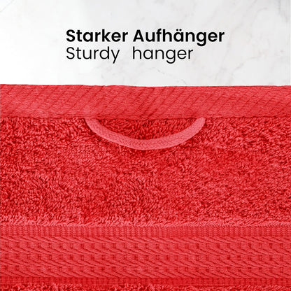 Handtuch Komplett-Set - Frottee-Handtücher mit Aufhängeschlaufe 4X Handtuch, 2X Duschtuch, 2X Gästetuch, 2X Waschhandschuh Öko-Tex Made in Green Zertifiziert - 10er Pack