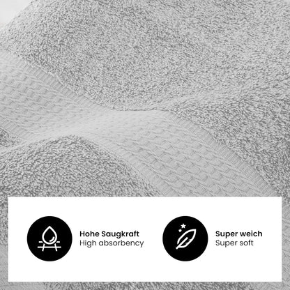 Handtuch Komplett-Set - Frottee-Handtücher mit Aufhängeschlaufe 4X Handtuch, 2X Duschtuch, 2X Gästetuch, 2X Waschhandschuh Öko-Tex Made in Green Zertifiziert - 10er Pack