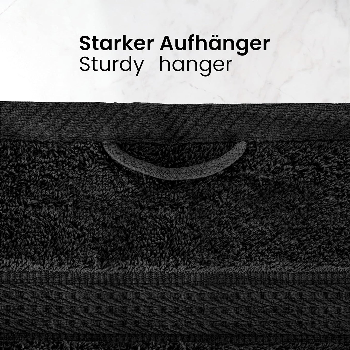 Handtuch Komplett-Set - Frottee-Handtücher mit Aufhängeschlaufe 4X Handtuch, 2X Duschtuch, 2X Gästetuch, 2X Waschhandschuh Öko-Tex Made in Green Zertifiziert - 10er Pack