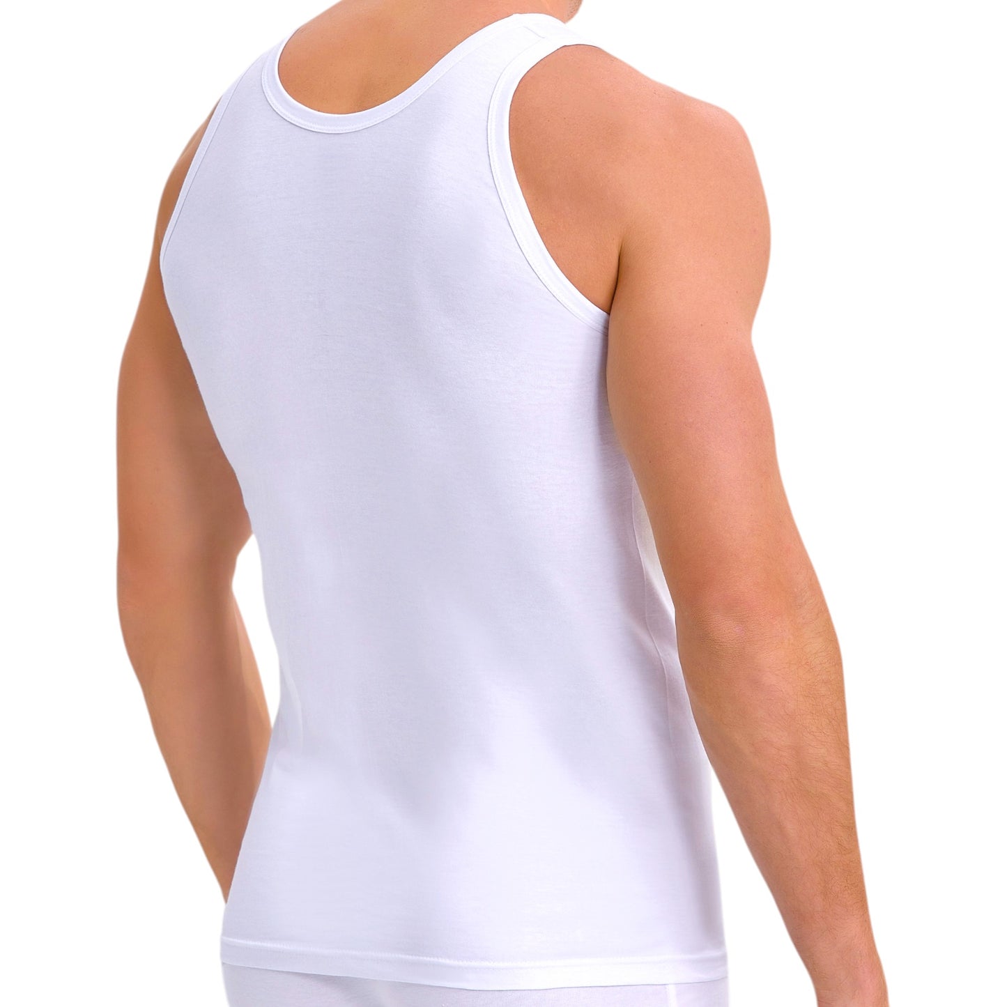 5er Pack Herren Unterhemd Feinripp Tank-Top 100% Baumwolle Premium Qualität Weiß
