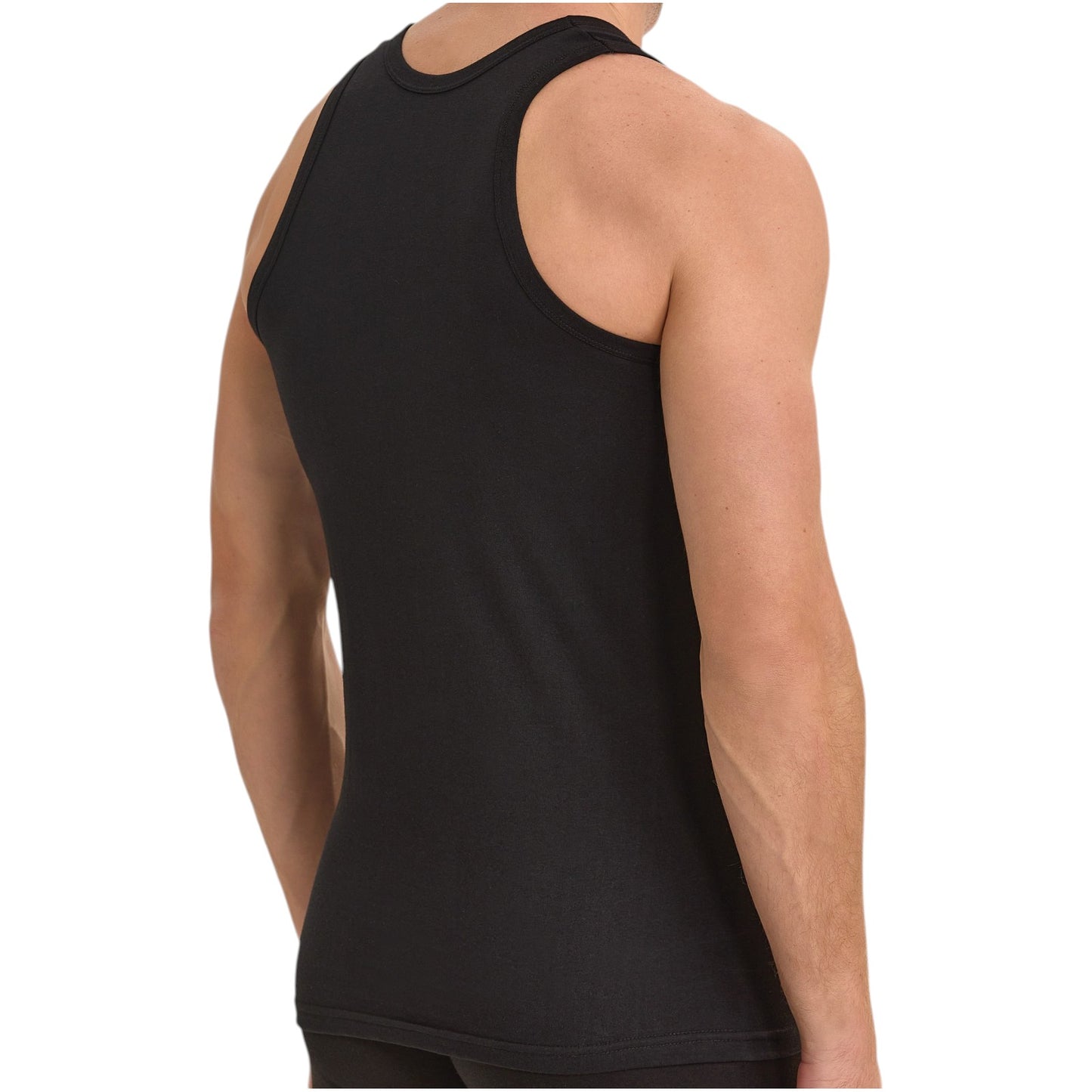 10er Pack Herren Unterhemd Feinripp Tank-Top 100% Baumwolle Premium Qualität Schwarz