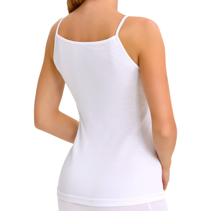 8er Pack Damen Unterhemd Spaghettiträger Feinripp 100% Baumwolle Größe S-3XL
