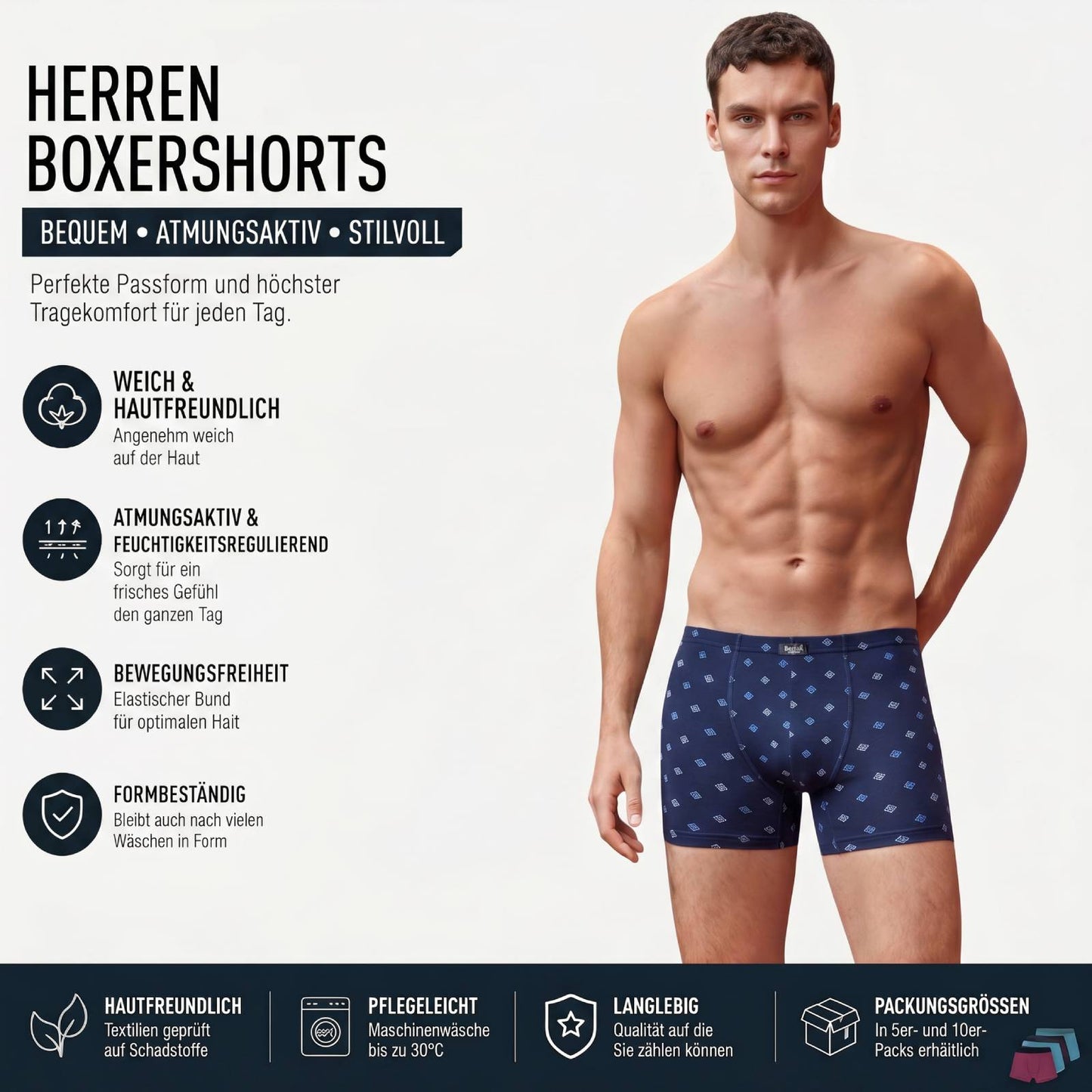 5er Pack Boxershorts Herren Unterhosen Gr. S-3XL Premium Qualität