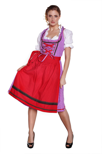 Traditionelles Dirndl mit Bluse und Schürze im klassischen Stil
