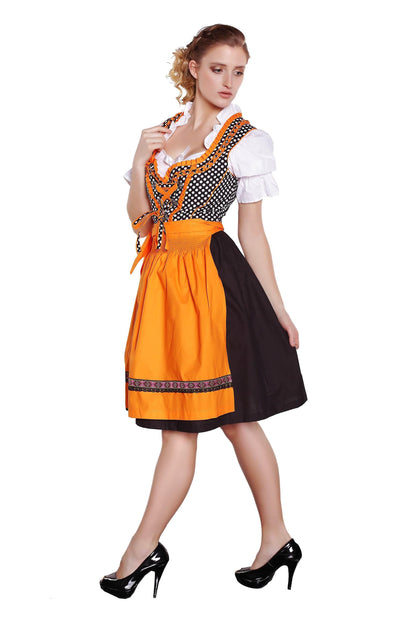 Traditionelles Dirndl mit Bluse und Schürze im klassischen Stil
