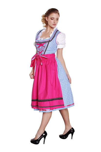 Traditionelles Dirndl mit Bluse und Schürze im klassischen Stil