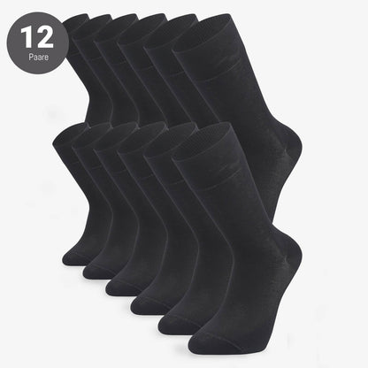 Socken Herren, Baumwollsocken Schwarz Atmungsaktive Herrensocke - 12 Paare
